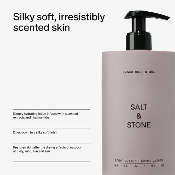 Salt & Stone Body Lotion 450ml (black Rose & Oud)