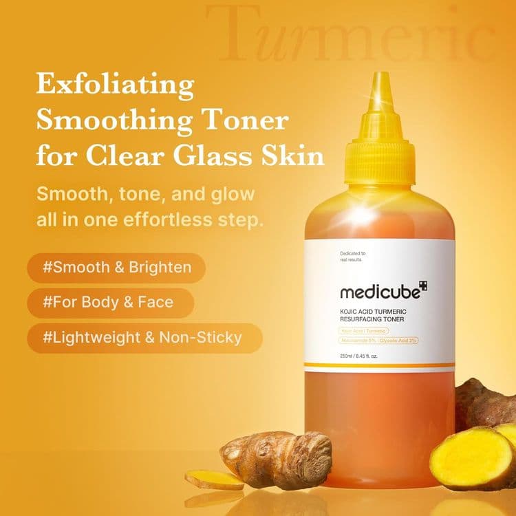 Medicube Kojic Acid Turmeric Smoothing Toner For Face & Body 200ml
