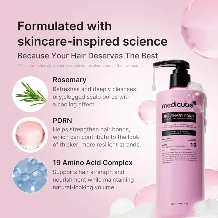 Medicube Rosemary Pdrn Cooling Thickening Shampoo 400ml