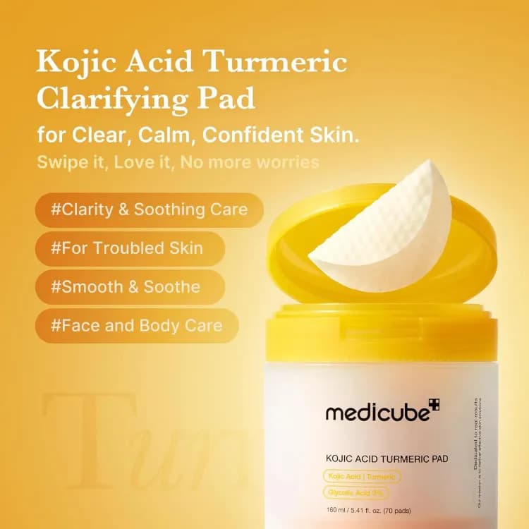 Medicube Kojic Acid Turmeric Clarifying Toner Pad 70kom