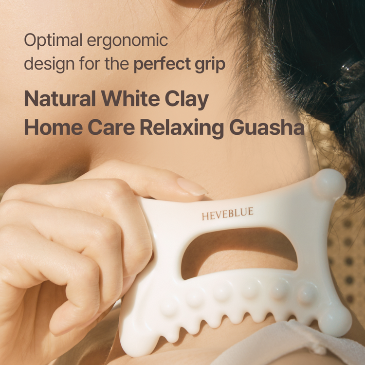 Heveblue Natural White Clay Relaxing Homecare Gua Sha