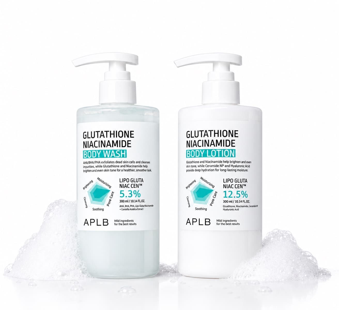 Aplb Glutathione Niacinamidebody Wash 300ml & Body Lotion 300ml