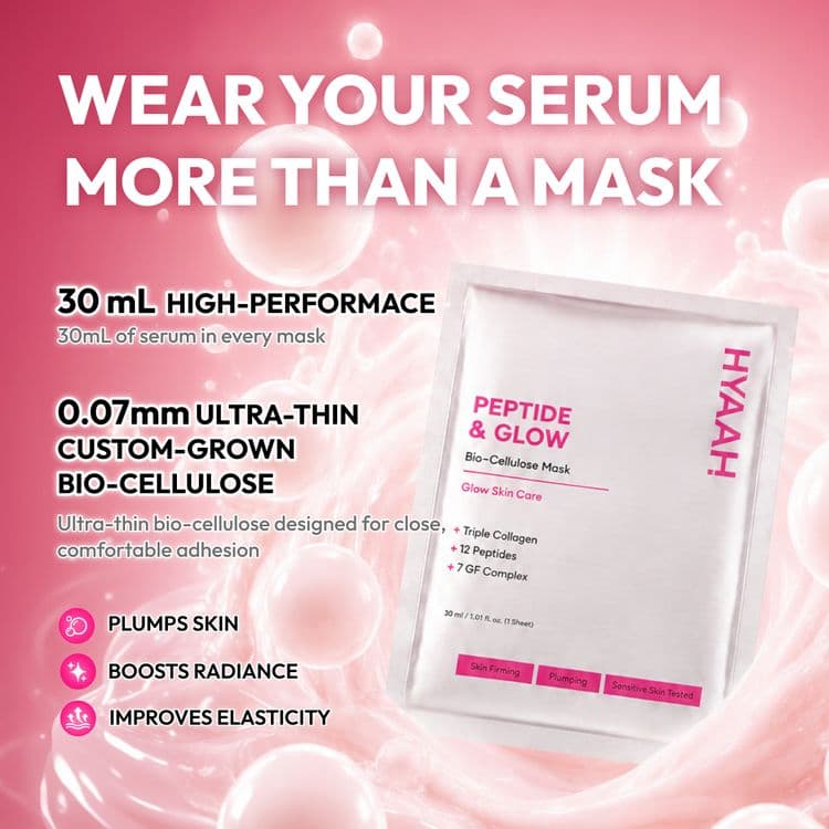Hyaah Heeya Peptide & Glow Biocellulose Mask