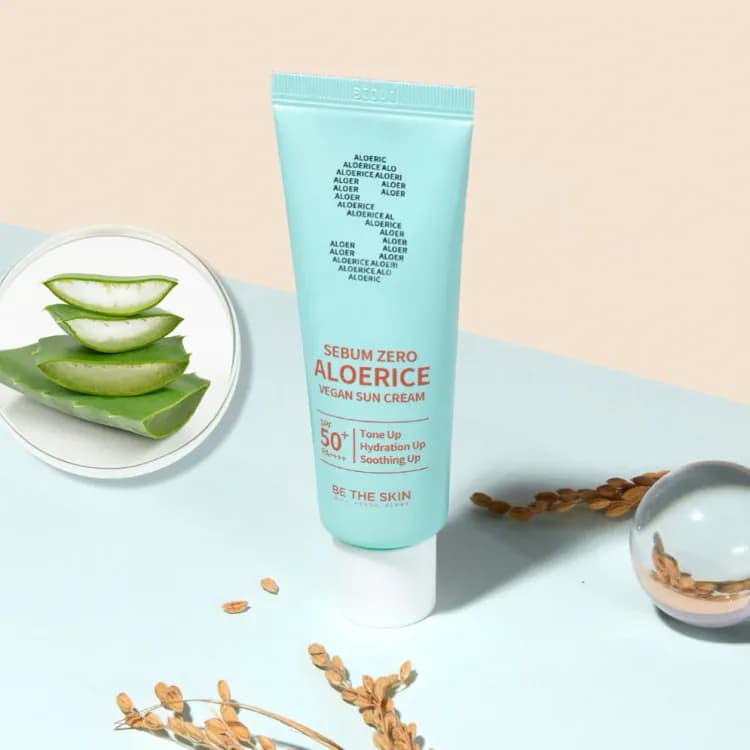 Be The Skin Sebum Zero Aloerice Vegan Sun Cream 50ml Spf 50+, Pa++++