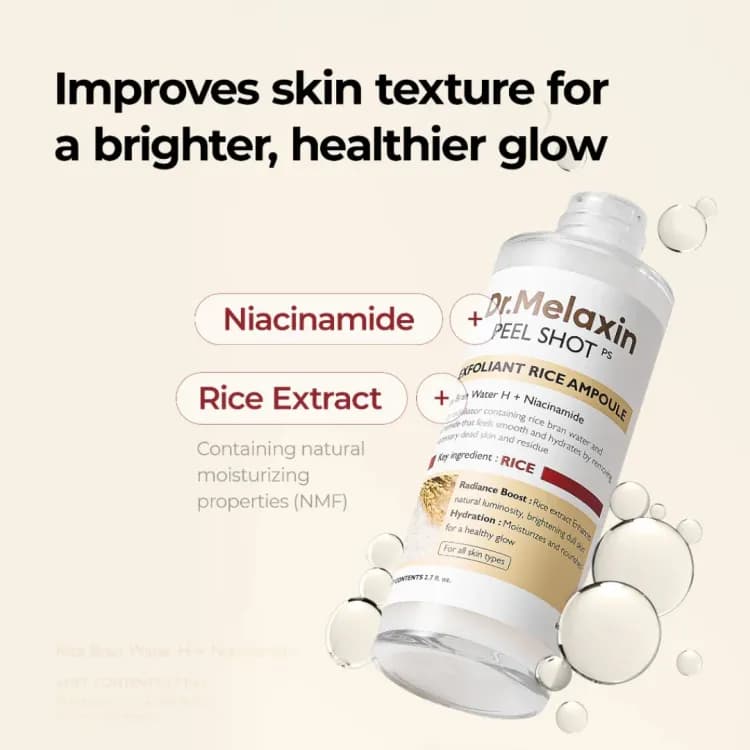 Dr.melaxin Peel Shot Exfoliating White Rice Ampoule 80ml
