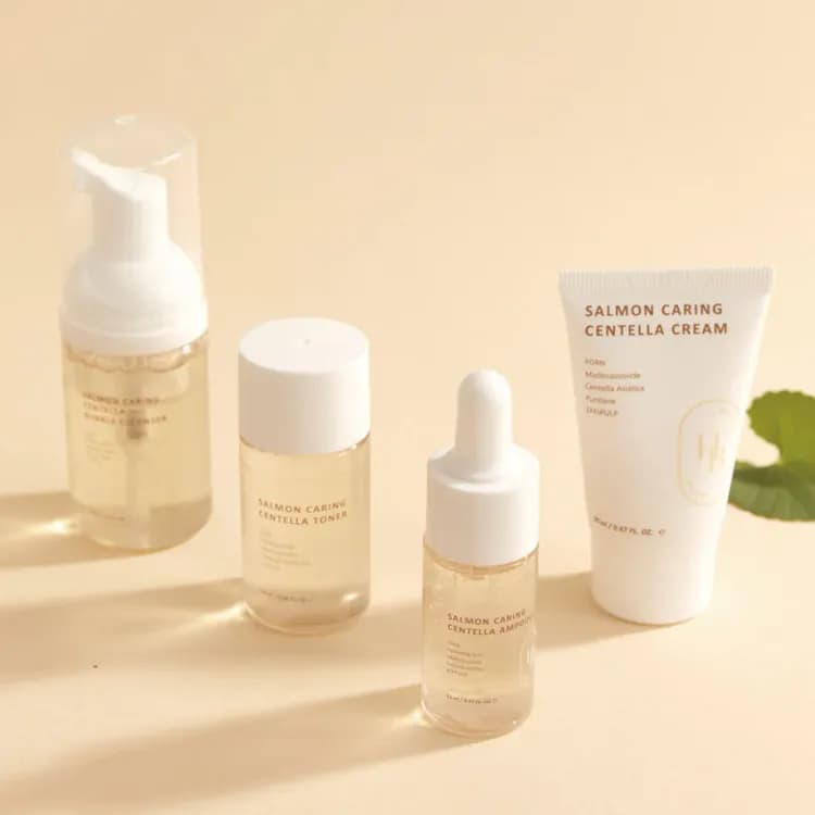 Heveblue Salmon Caring Centella Special Travel Kit Bag