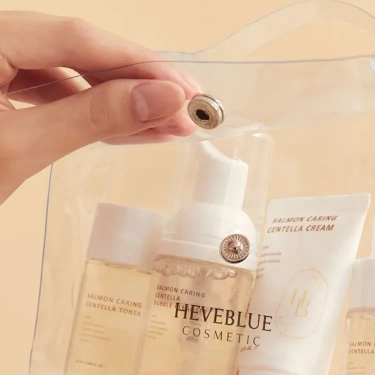 Heveblue Salmon Caring Centella Special Travel Kit Bag
