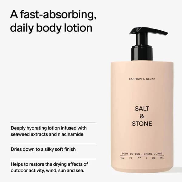 Salt & Stone Body Lotion 450ml (saffron & Cedar)
